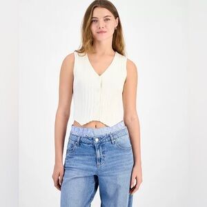 And now this Women's Rib-Knit Sweater Vest Sz medium